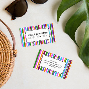 Colorful Stripes Mommy Playdate Calling Card