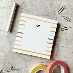Colorful Stripes Monogram Post-it Notes