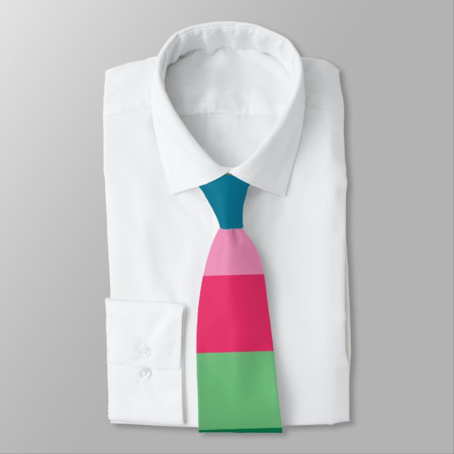 Colorful Stripes Neck Tie (Tied)