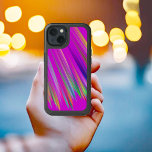 Colorful stripes on fuchsia background, modern  iPhone 13 case<br><div class="desc">That iPhone Case features a modern stripes design in rainbow colors on fuchsia background. Digital art,  timeless and cool for anyone. Beautiful gift for any occasion.</div>