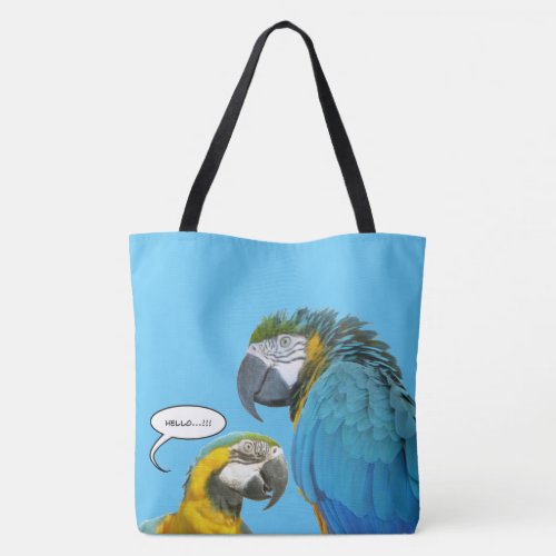 Colorful Stripes Parrots Tote Bag