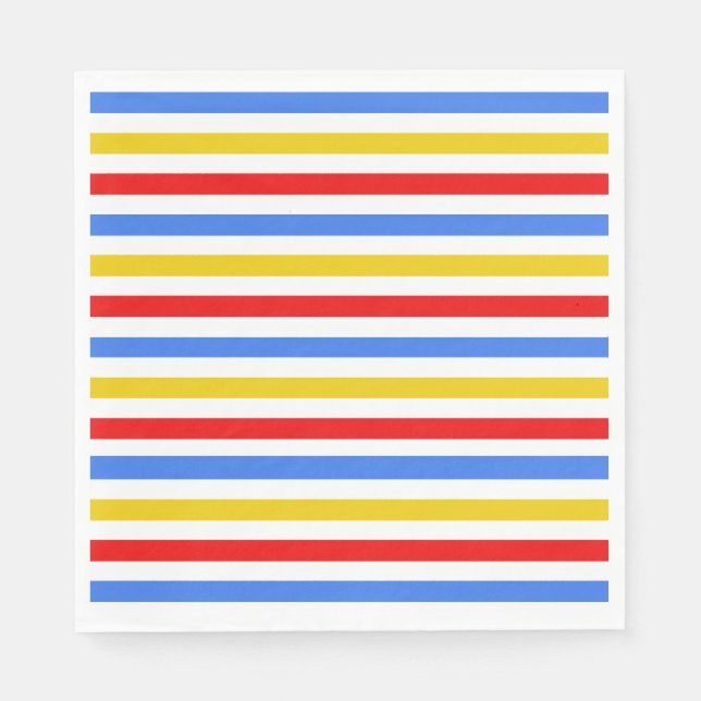 Colorful Stripes Party Napkins (Front)