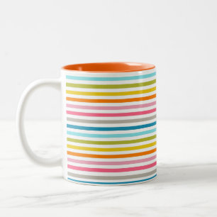 Colorful Stripes Pattern-93861 Two-Tone Coffee Mug