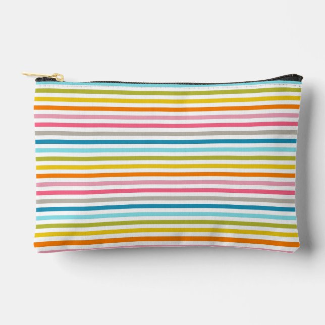 Colorful Stripes Pattern Accessory Pouch (Front)