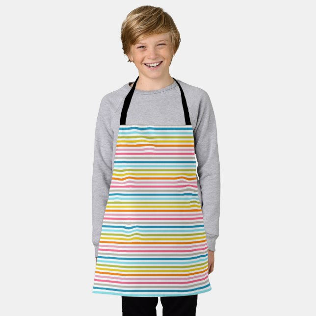 Colorful Stripes Pattern Apron (Worn)