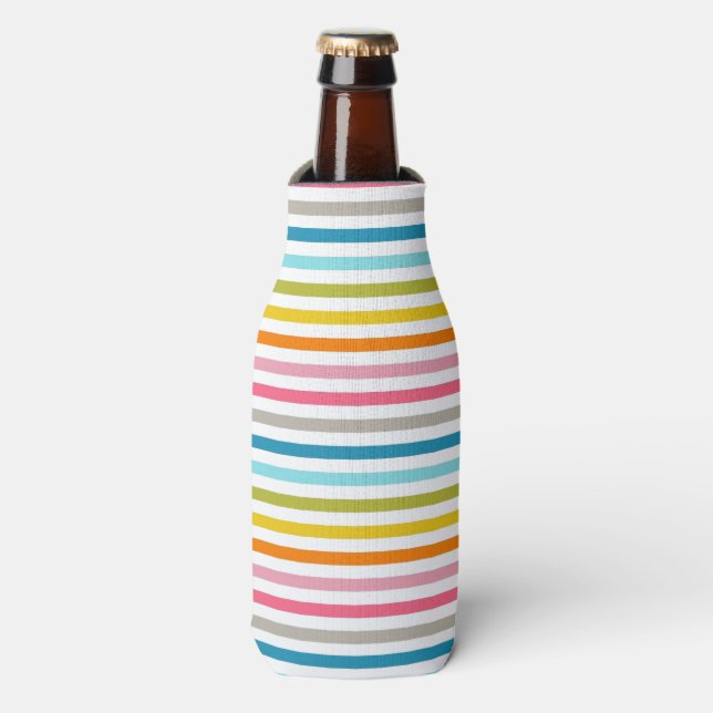 Colorful Stripes Pattern Bottle Cooler (Bottle Front)