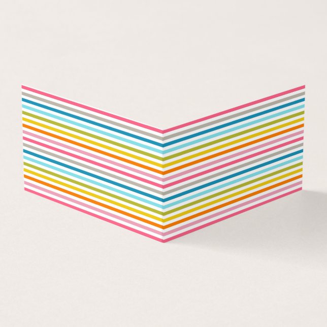 Colorful Stripes Pattern Business Card (Outside)
