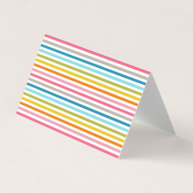 Colorful Stripes Pattern Business Card (Front)