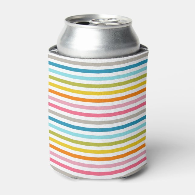 Colorful Stripes Pattern Can Cooler (Can Front)