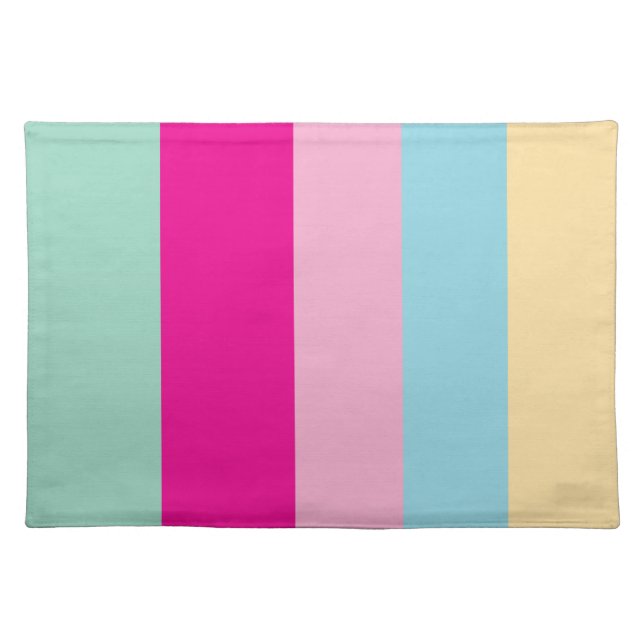 Colorful Stripes Pattern Cloth Placemat (Front)
