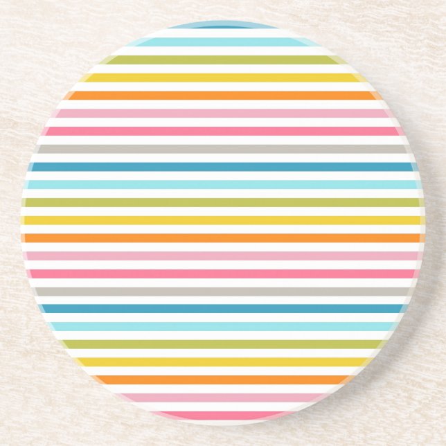 Colorful Stripes Pattern Coaster (Front)