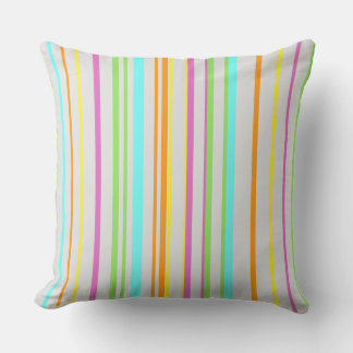 Colorful Stripes Pattern Cust. Grey Throw Pillow