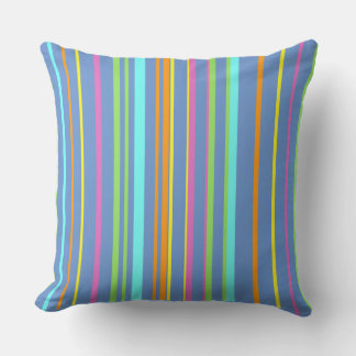 Colorful Stripes Pattern Cust. Lilac Throw Pillow