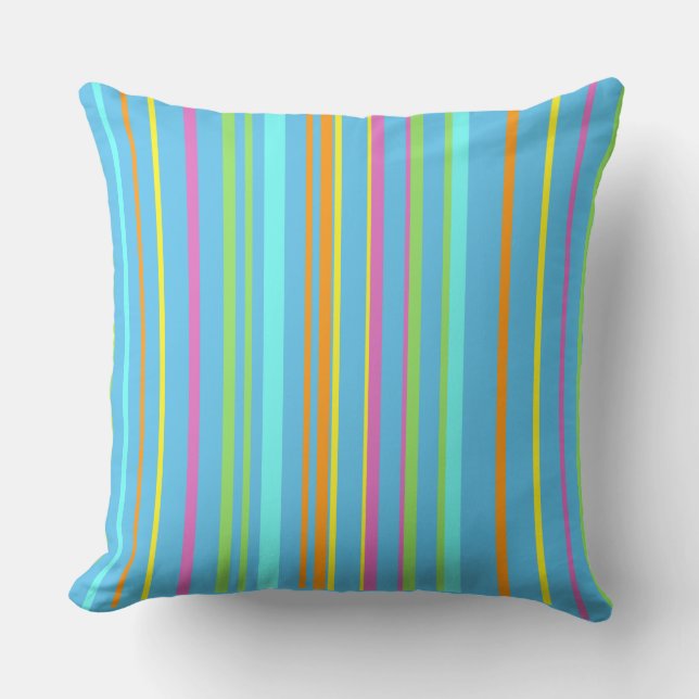 Colorful Stripes Pattern Cust. Throw Pillow (Front)
