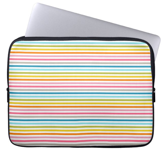 Colorful Stripes Pattern Laptop Sleeve (Front)