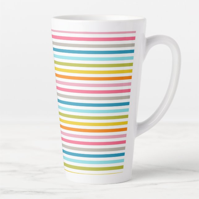 Colorful Stripes Pattern Latte Mug (Right)