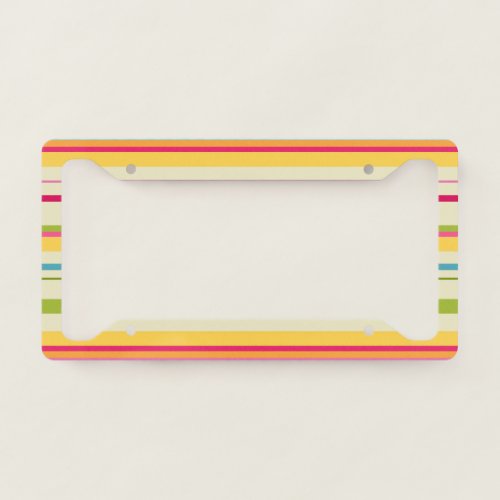 Colorful Stripes Pattern License Plate Frame