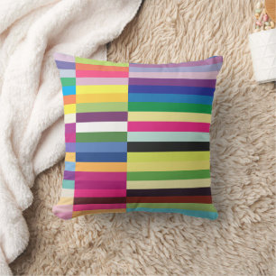 Colorful Stripes Pattern Multicolor Throw Pillow