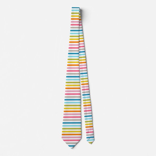 Colorful Stripes Pattern Neck Tie (Front)