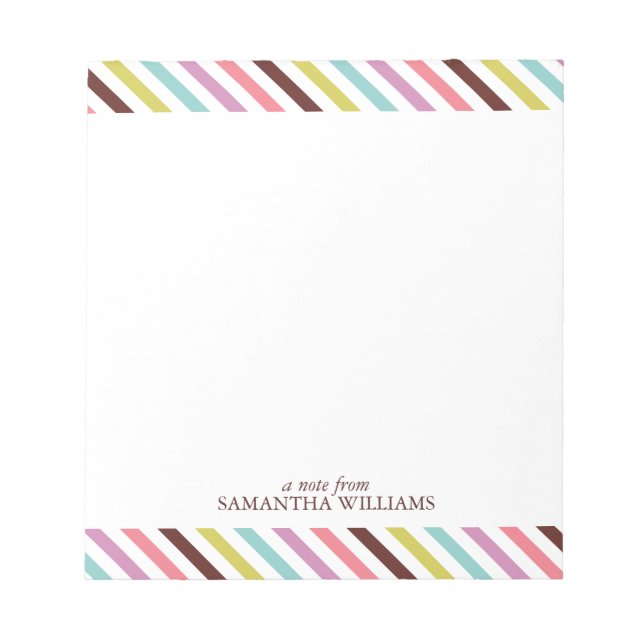 Colorful Stripes Pattern Personalized Notepad (Front)