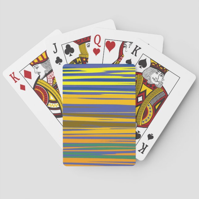 Colorful Stripes Pattern Poker Cards (Back)