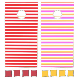 Colorful stripes pattern print cornhole set