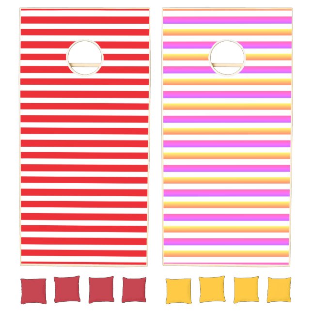 Colorful stripes pattern print cornhole set (Set)