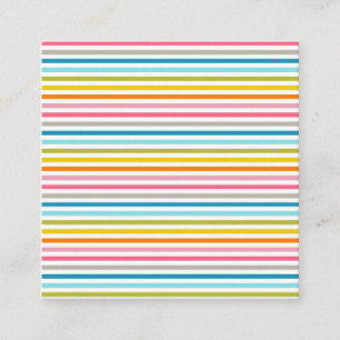 Colorful Stripes Pattern Square Business Card