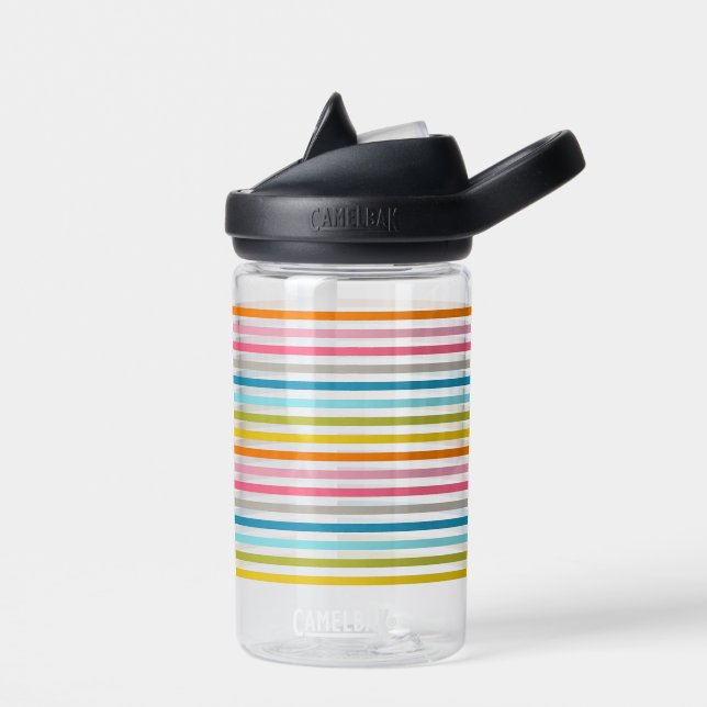 Colorful Stripes Pattern Water Bottle (Left)