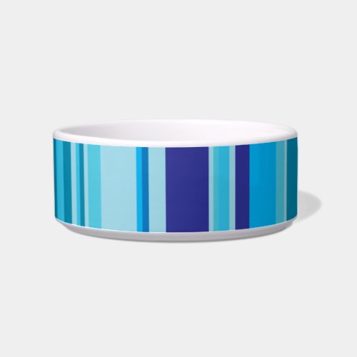 Colorful stripes pawprint custom name pet cat bowl