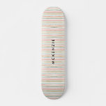 Colorful Stripes Personalized Name Skateboard at Zazzle