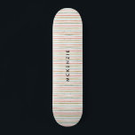 Colorful Stripes Personalized Name Skateboard<br><div class="desc">Express yourself with these fun,  colorful stripes on the bottom of your skateboard. Personalize with your name or clear to only feature the hand-drawn stripes.</div>