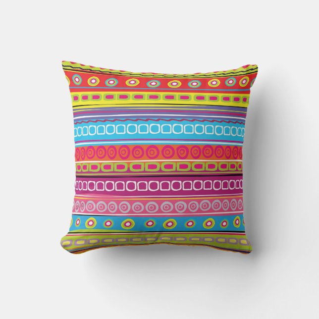 Colorful Stripes Pillow - SRF (Front)