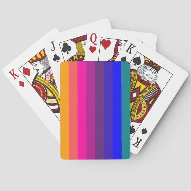 Colorful Stripes Poker Cards (Back)