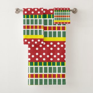 Colorful Stripes Polka Dot Geometric Pattern