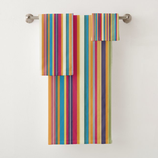 Colorful Stripes Pretty Bath Towel Set (Insitu)