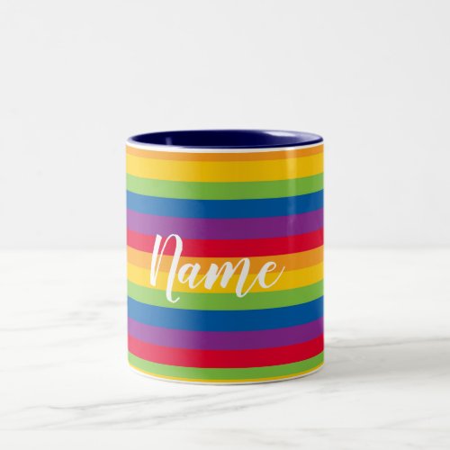 Colorful Stripes Pride Two_Tone Coffee Mug