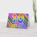 [ Thumbnail: Colorful Stripes + Rainbow Pattern "10 Years Old!" Card ]