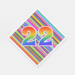 [ Thumbnail: Colorful Stripes + Rainbow Pattern "22" Event # Napkins ]