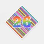 [ Thumbnail: Colorful Stripes + Rainbow Pattern "26" Event # Napkins ]
