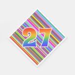 [ Thumbnail: Colorful Stripes + Rainbow Pattern "27" Event # Napkins ]
