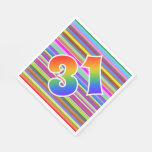 [ Thumbnail: Colorful Stripes + Rainbow Pattern "31" Event # Napkins ]