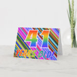[ Thumbnail: Colorful Stripes + Rainbow Pattern "41 Years Old!" Card ]