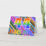 [ Thumbnail: Colorful Stripes + Rainbow Pattern "44 Years Old!" Card ]