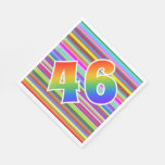 [ Thumbnail: Colorful Stripes + Rainbow Pattern "46" Event # Napkins ]