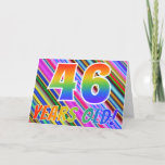 [ Thumbnail: Colorful Stripes + Rainbow Pattern "46 Years Old!" Card ]