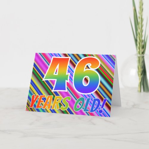 Colorful Stripes  Rainbow Pattern 46 years old Card