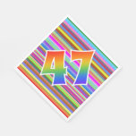 [ Thumbnail: Colorful Stripes + Rainbow Pattern "47" Event # Napkins ]
