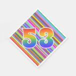[ Thumbnail: Colorful Stripes + Rainbow Pattern "53" Event # Napkins ]