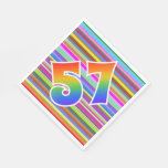 [ Thumbnail: Colorful Stripes + Rainbow Pattern "57" Event # Napkins ]
